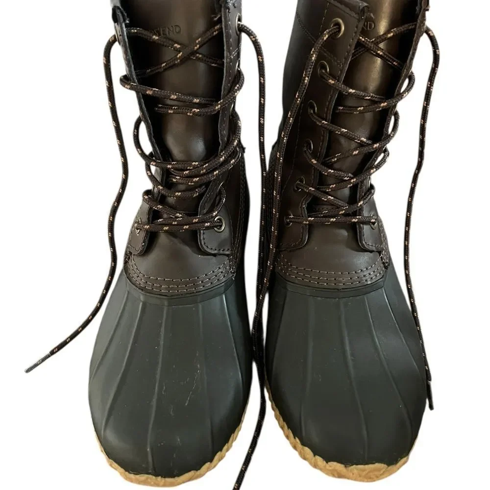 Men's Lands’ End Black and Brown Duck Boots 8D